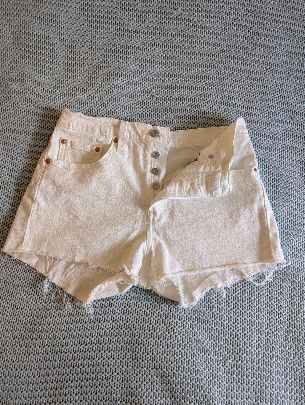 Levi's 501 Cutoff Shorts White Sz 27